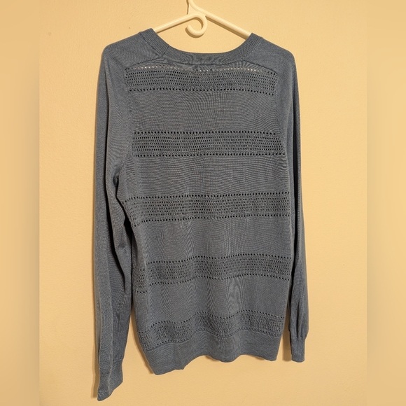 Athleta Pointelle Crewneck Sweater - Cottage Blue - Picture 3 of 7